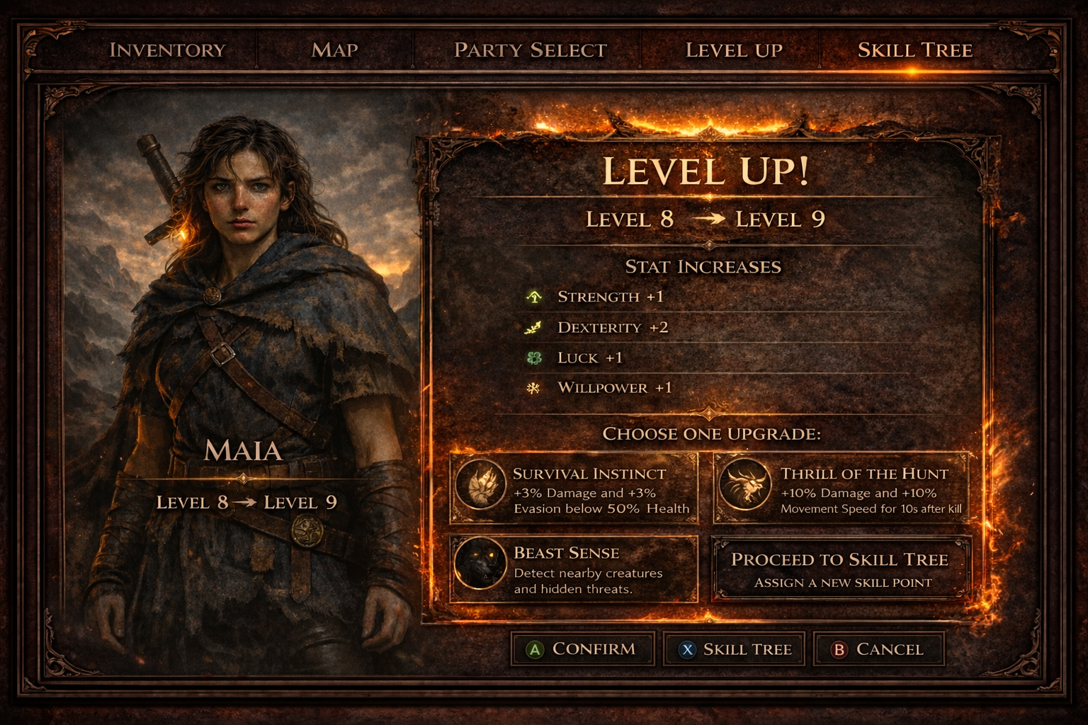 Character Level Up UI