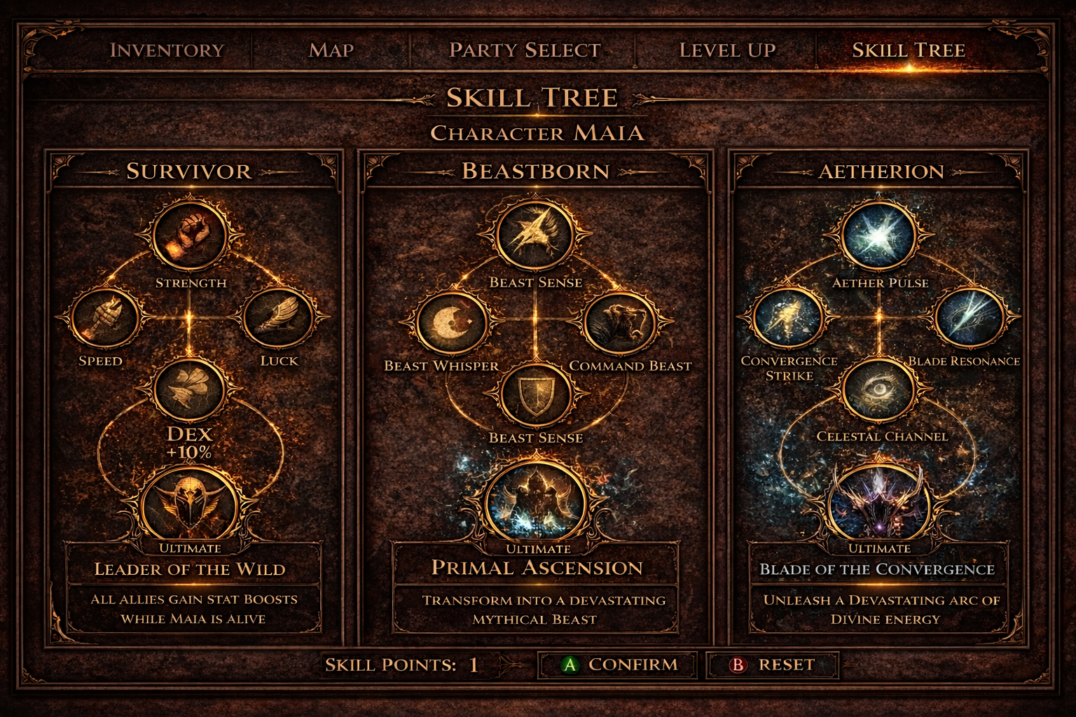 Character Skill Tree UI